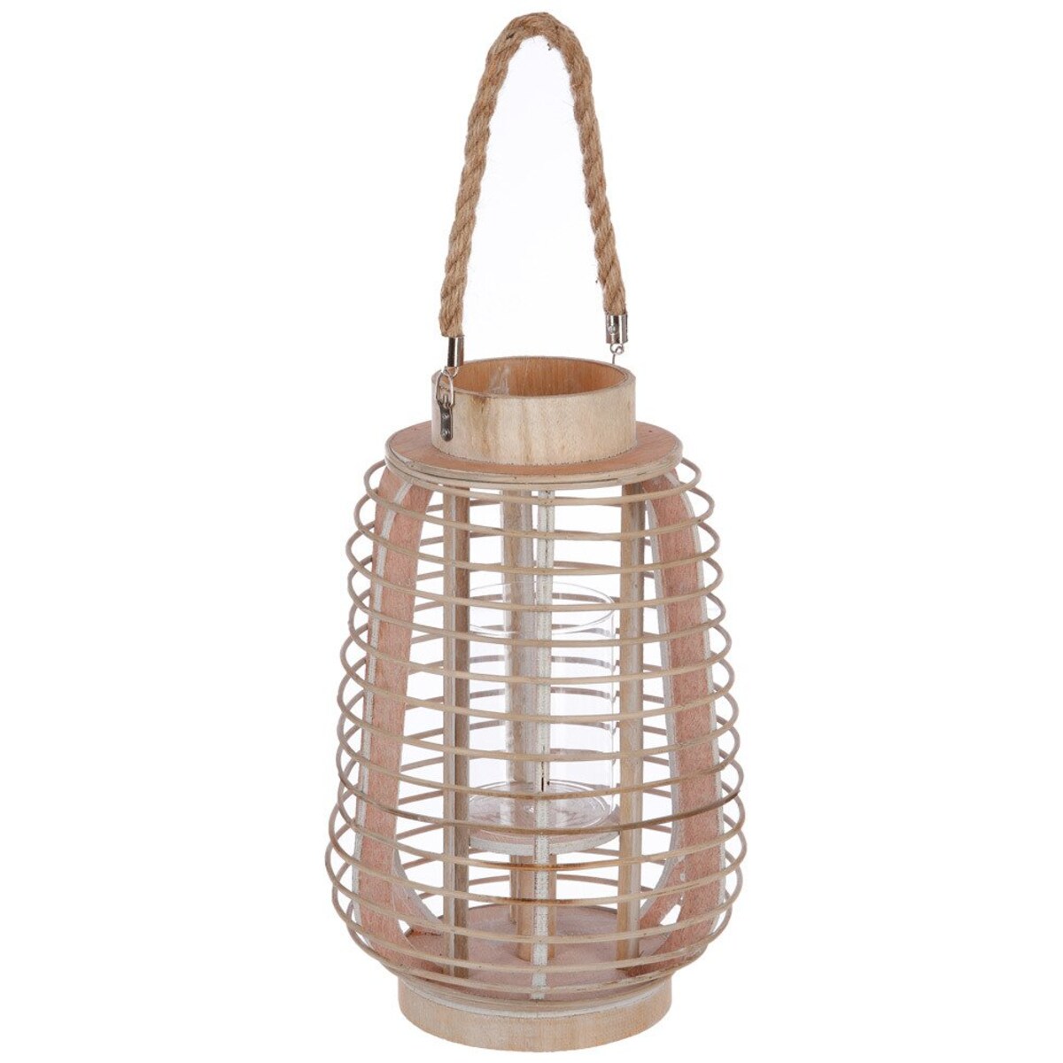 Lampion z uchwytem rattanowy