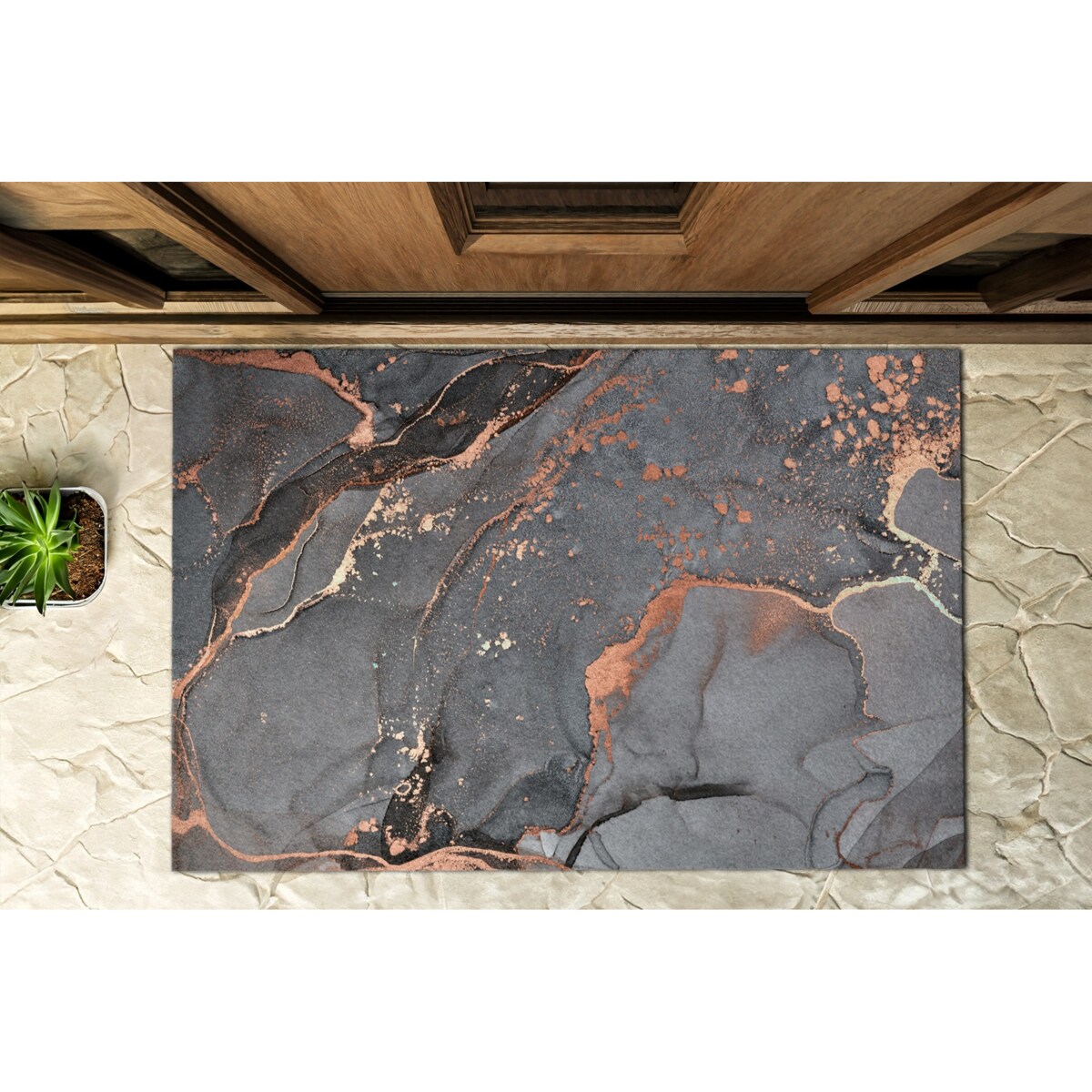 Wycieraczka zewnętrzna XXL Szary marmur 150x100cm