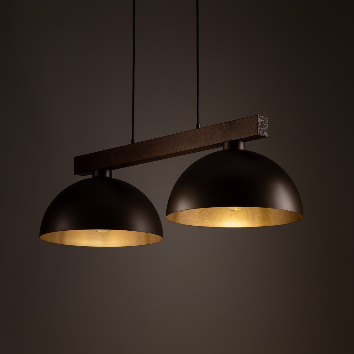 Lampa wisząca TK Lighting OSLO BROWN 4507, 2xE27, regulowana, industrialna, metal i drewno, brązowa