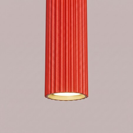 Lampa wisząca KARBON 1 czerwona