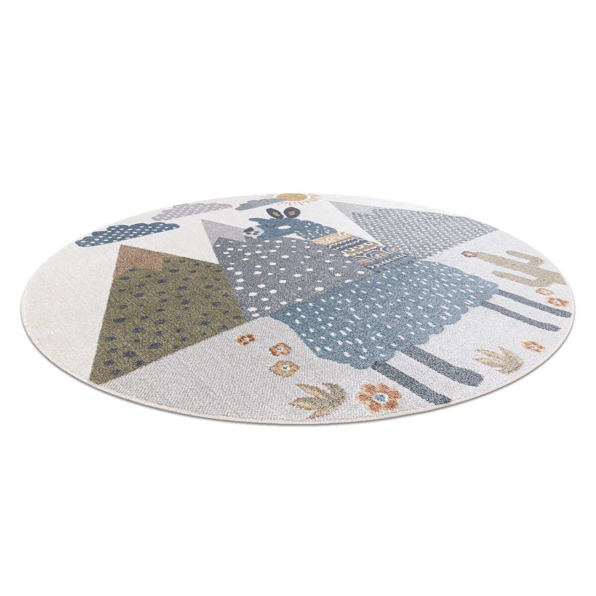 Dywan BONO 8275 koło Lama kremowy / jasny koło 140 cm