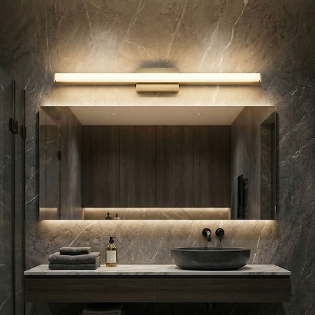 Kinkiet App1853-1W 80Cm Led Złoty Szczotkowany, Metal, Tworzywo Sztuczne