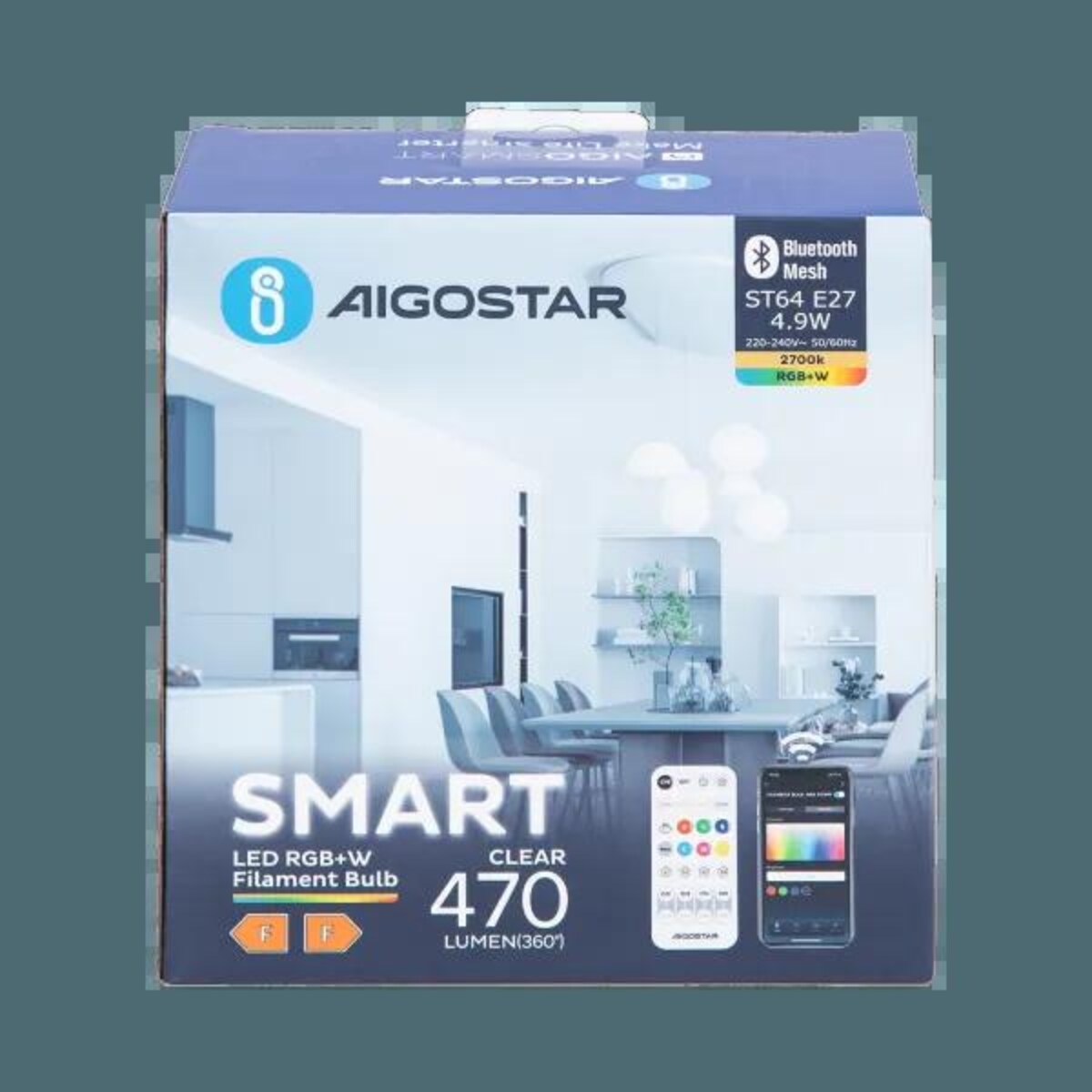 inteligentna żarówka bluetooth mesh st64 4.9w rgbw 2 szt. ,z pilotem