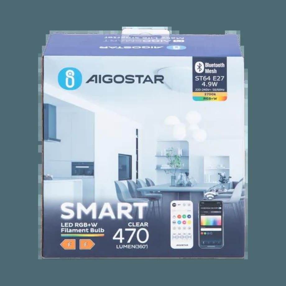 inteligentna żarówka bluetooth mesh st64 4.9w rgbw 2 szt. ,z pilotem