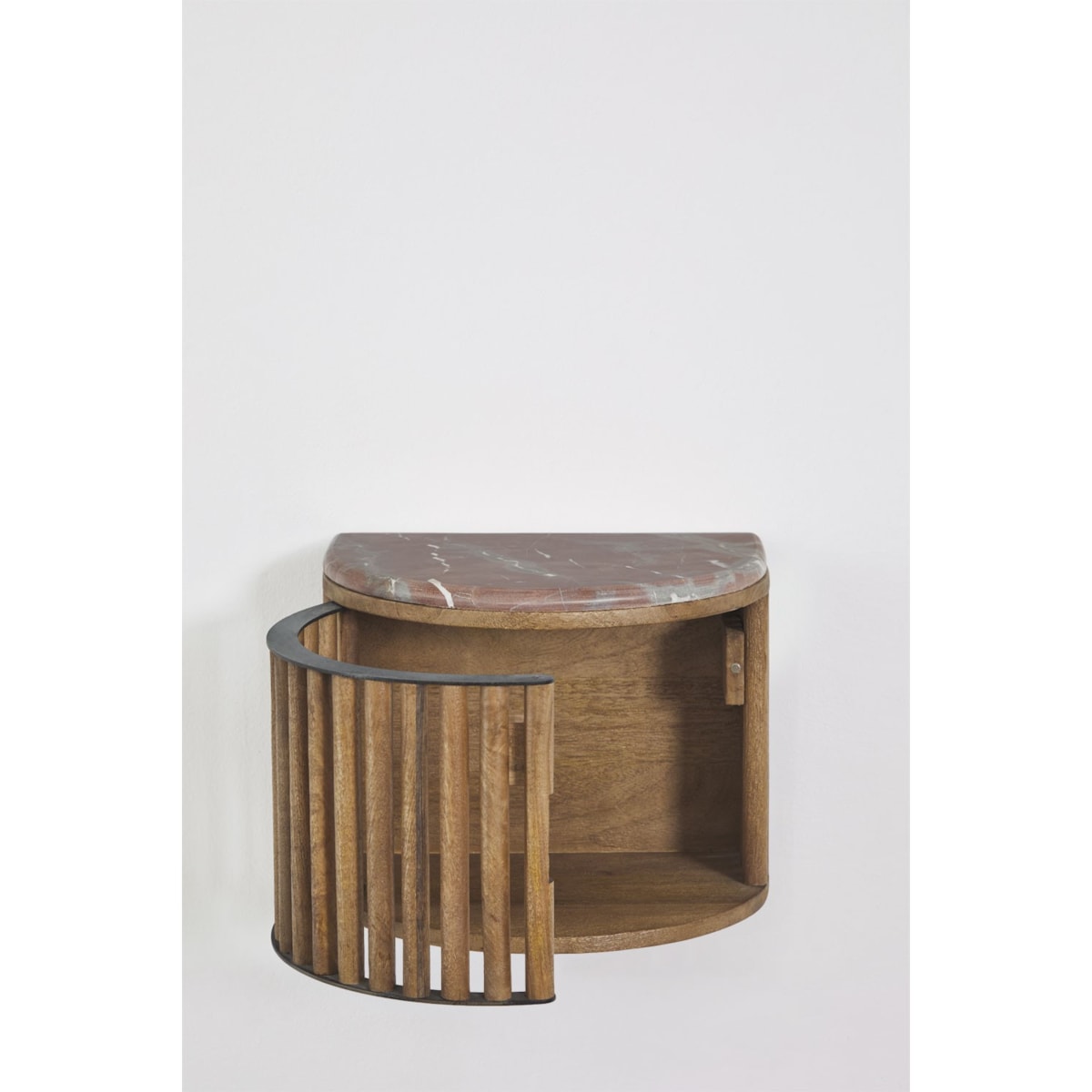 Komplet 2 wiszących szafek nocnych 40x30 cm z drewna mango i marmuru Talix