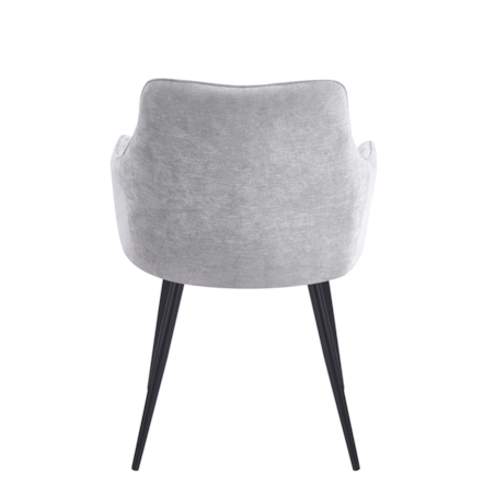 Krzesło szare tapicerowane tkaniną ADELE II do salonu jadalni czarne nogi