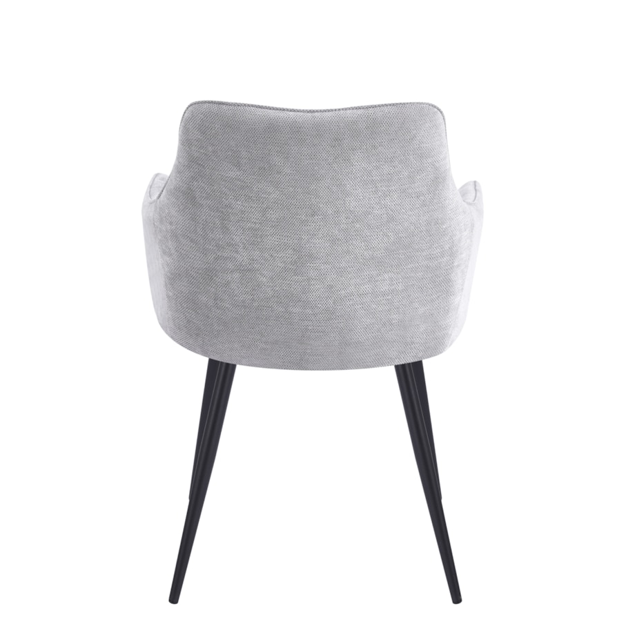 Krzesło szare tapicerowane tkaniną ADELE II do salonu jadalni czarne nogi
