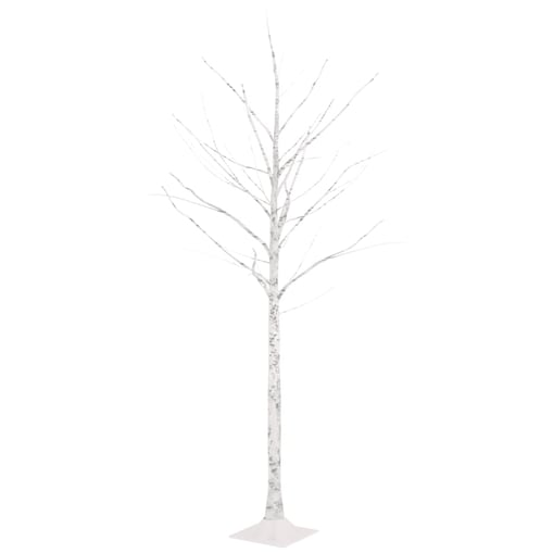 vidaXL Brzoza z oświetleniem, 96 ciepłych białych LED, 180 cm