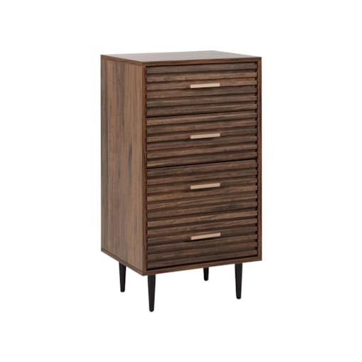 Komoda 4 szuflady ciemne drewno KEITH