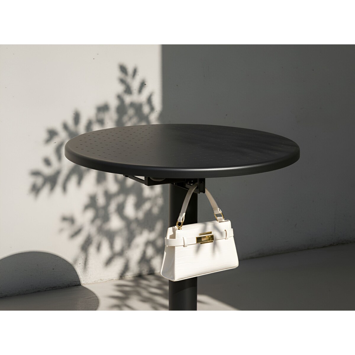 Stolik ogrodowy barowy LEGRENA 60 cm 60 cm Czarny