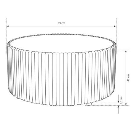 Stolik okrągły kawowy tapicerowany MIJA w tkaninie Tilia, śmietankowy