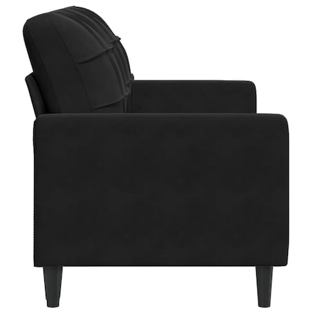 vidaXL Sofa 2-osobowa, czarna, 140 cm, tapicerowana aksamitem