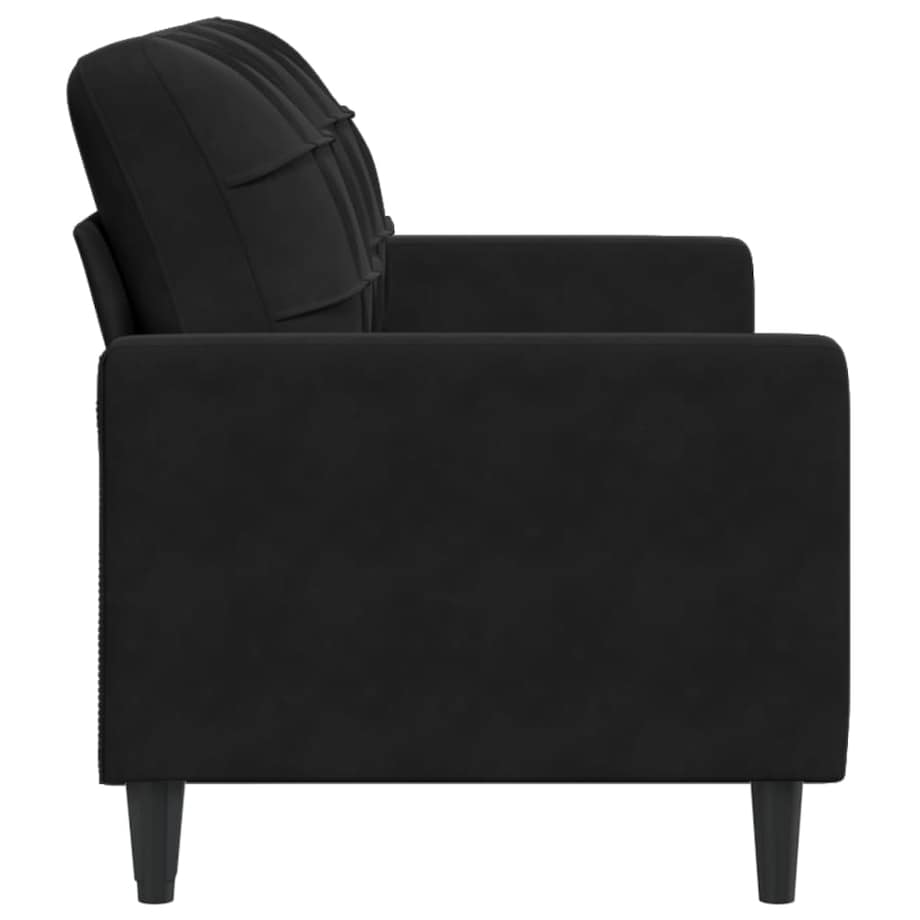 vidaXL Sofa 2-osobowa, czarna, 140 cm, tapicerowana aksamitem