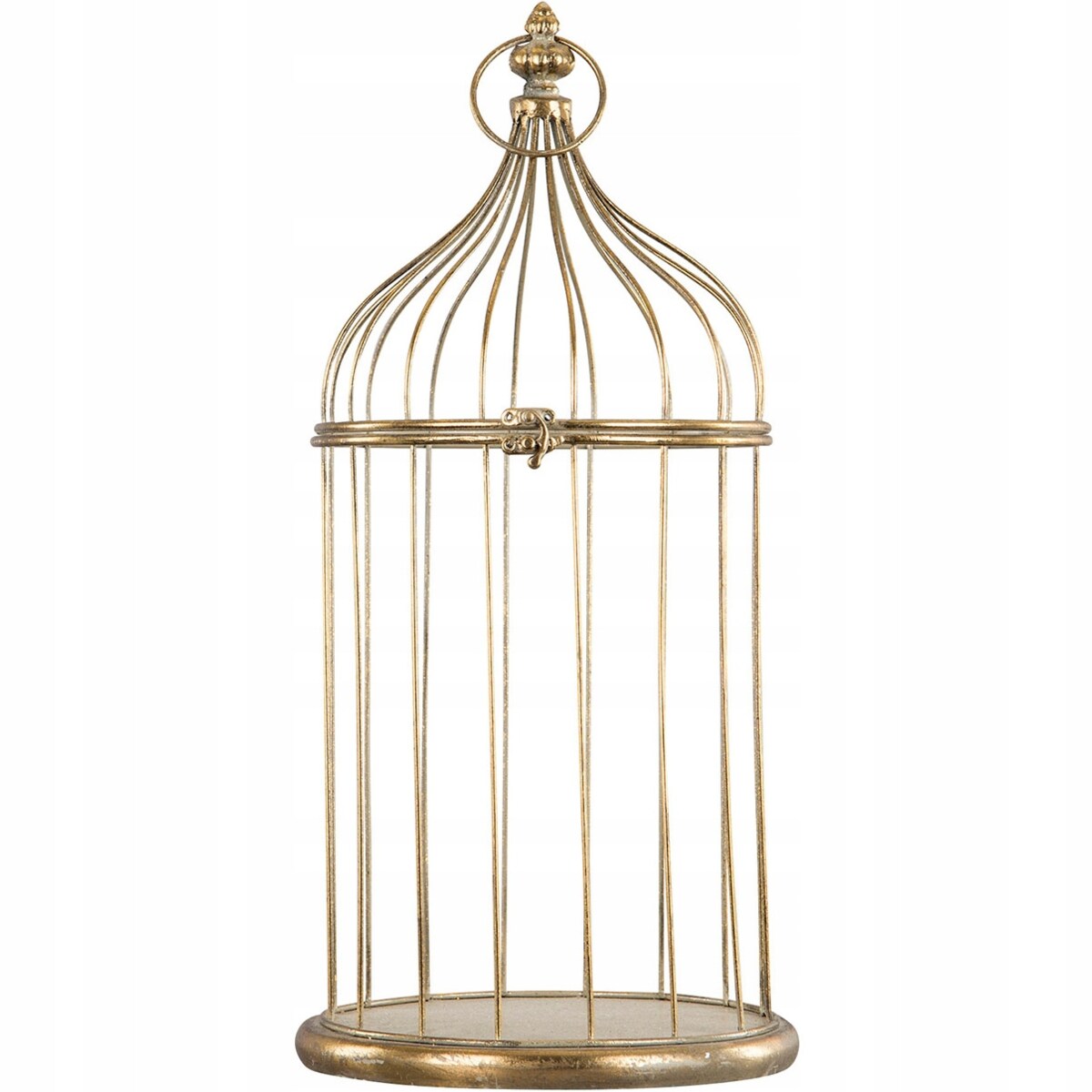 KWIETNIK STOJĄCY WISZĄCY ZŁOTY KLATKA metalowy loft wysoki do domu 50cm