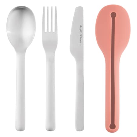 Zestaw sztućców podróżnych ze stali nierdzewnej 4-el., różowy BergHOFF