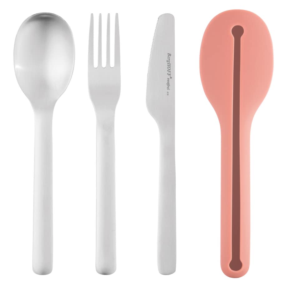 Zestaw sztućców podróżnych ze stali nierdzewnej 4-el., różowy BergHOFF