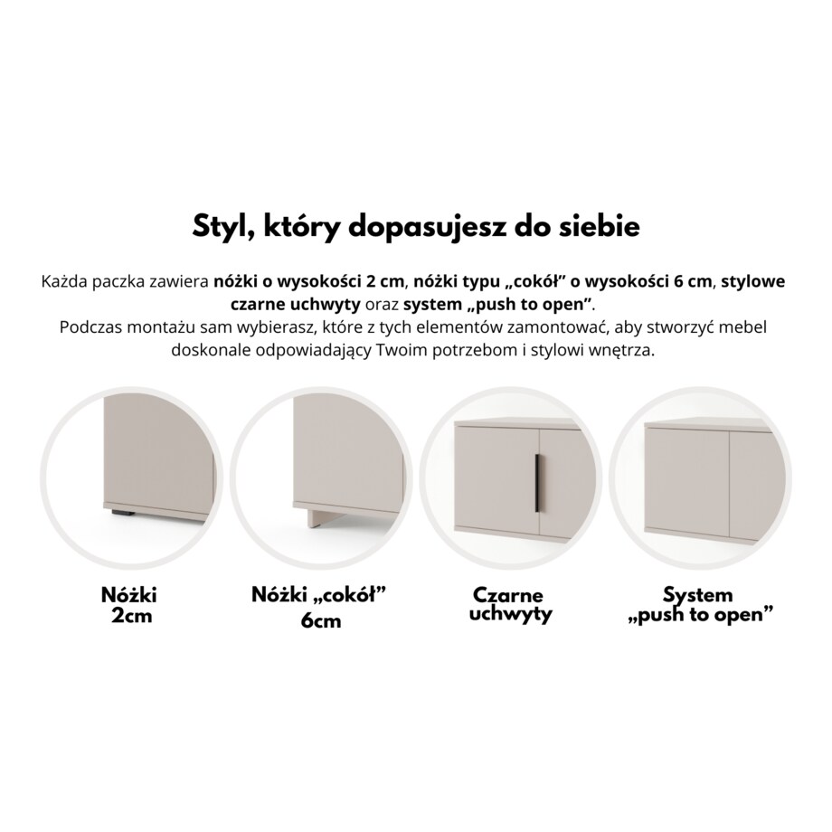 Zestaw do przedpokoju Napoli wersja 2 z panelami Trinity 03 beżowy