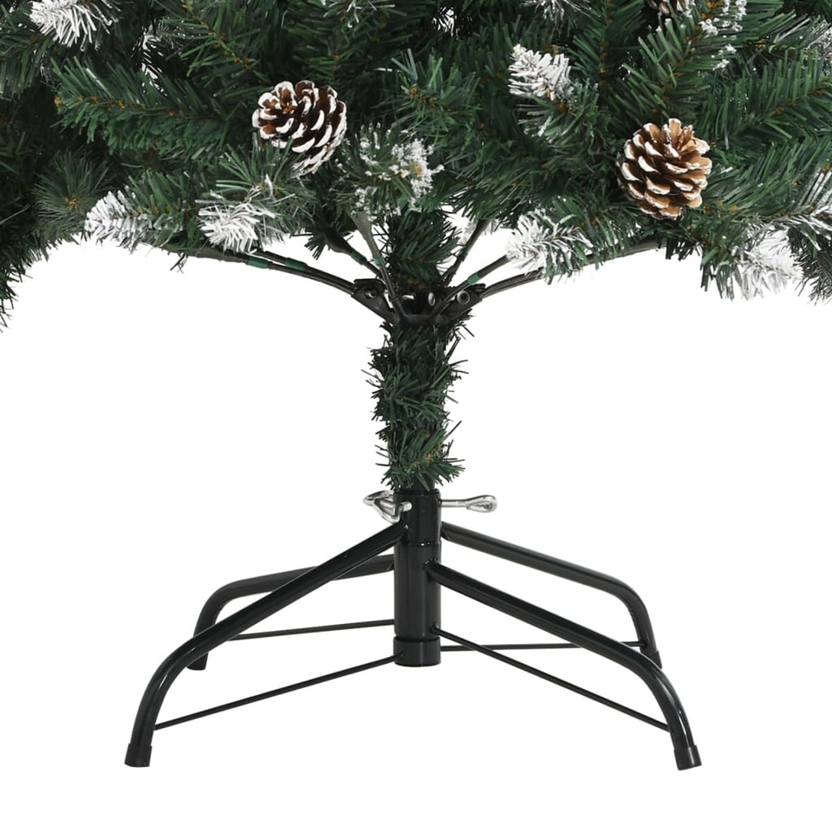 vidaXL Sztuczna choinka ze stojakiem, zielona, 120 cm, PVC