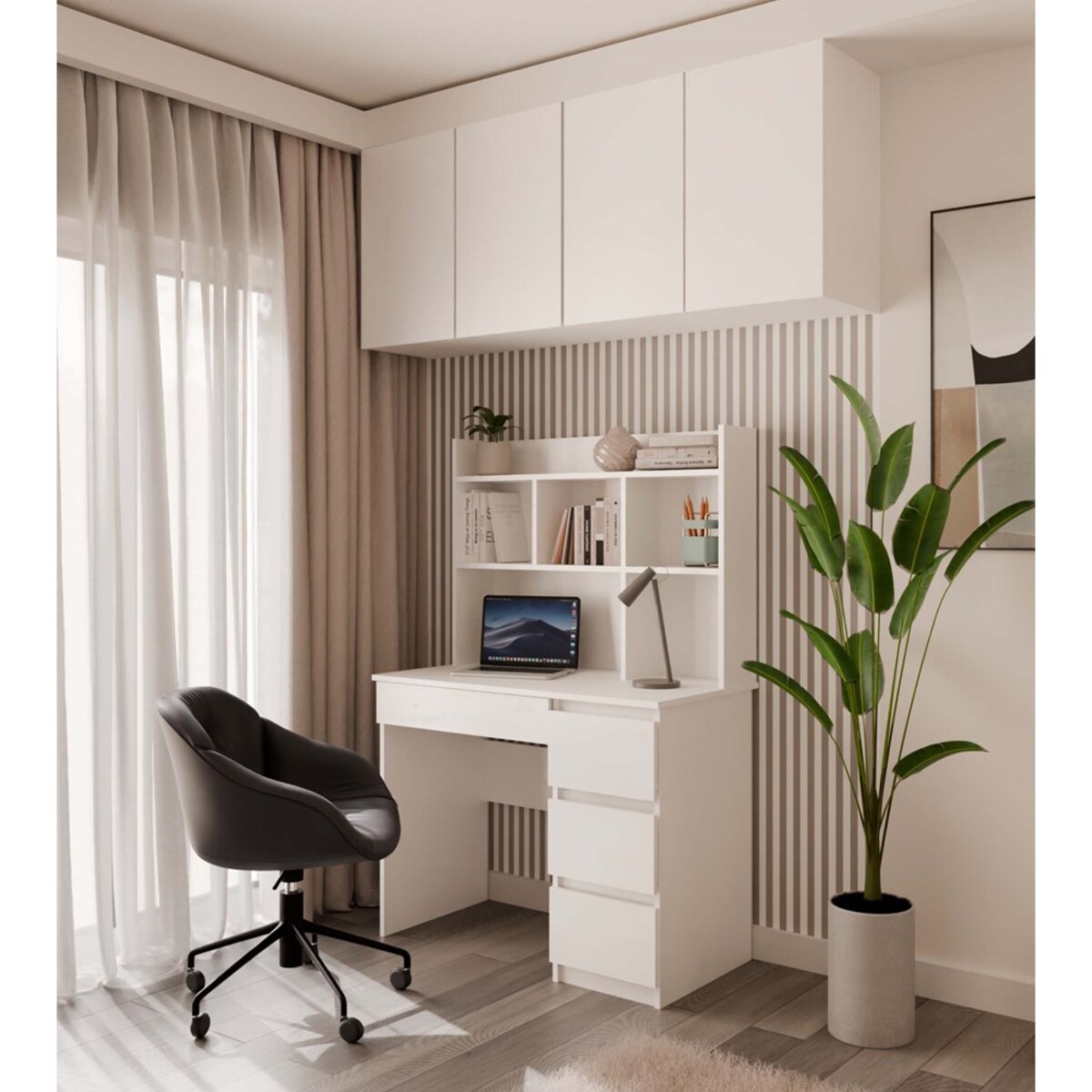 Nadstawka do Biurka 100 cm BIAŁA Regał Na Książki Dokumenty