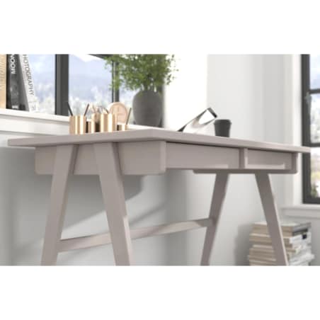 Drewniane bukowe biurko / toaletka z szufladami Visby EDDA/ kolor biały
