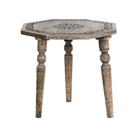 Stolik pomocniczy drewno mango ciemne WANDILO