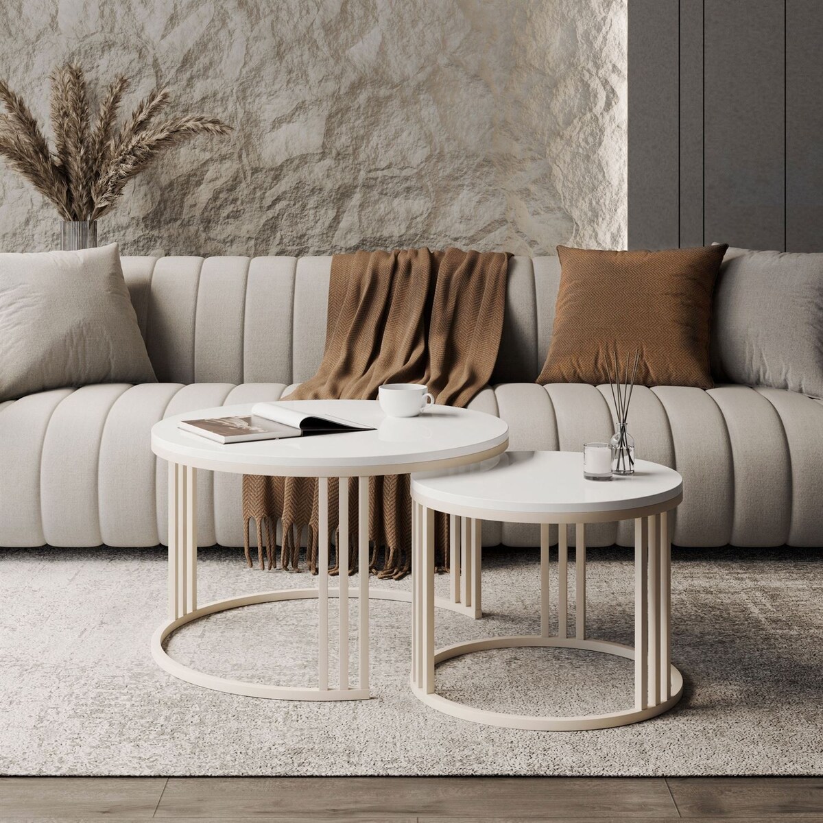 Stolik kawowy LORI 2w1 KASZMIR wysoki połysk, blat biały