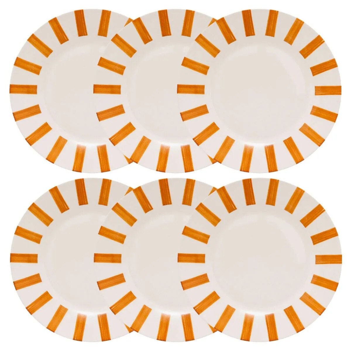 Komplet 6 talerzy obiadowych Cheri pomarańczowe Ø26,8 cm