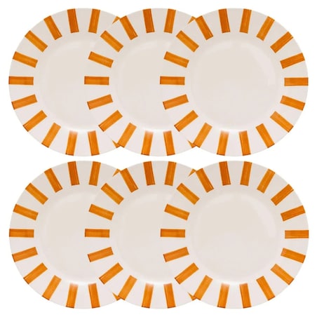 Komplet 6 talerzy obiadowych Cheri pomarańczowe Ø26,8 cm