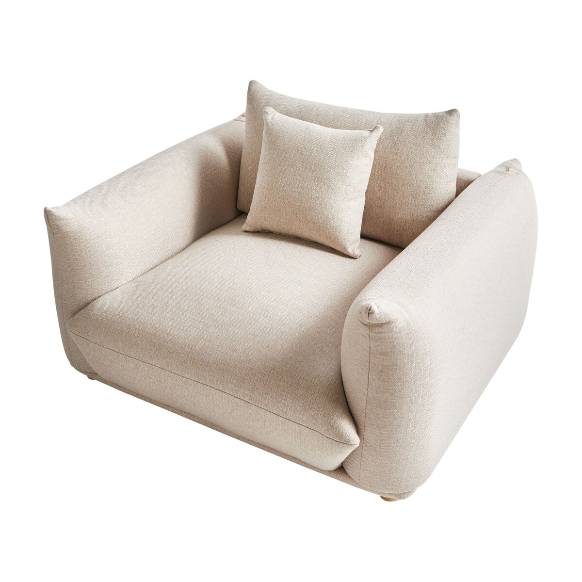 Zestaw wypoczynkowy 5-osobowy jasnobeżowy LUVOS