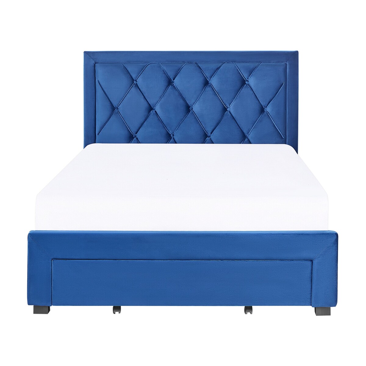Łóżko welurowe 140 x 200 cm niebieskie LIEVIN