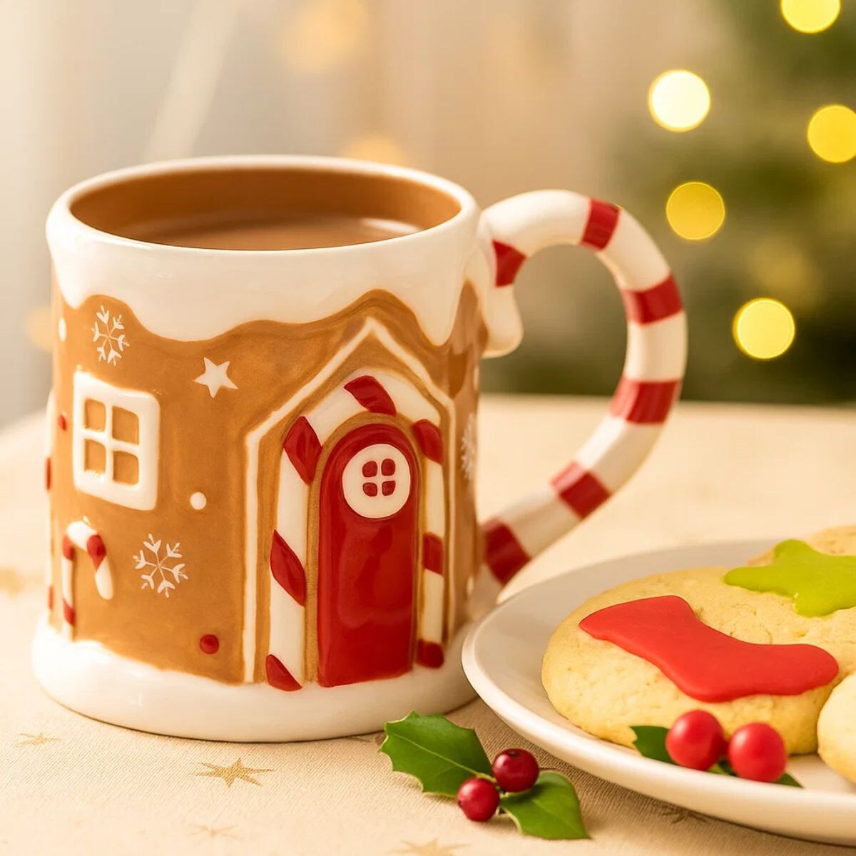 Kubek świąteczny, dom z piernika, 500 ml