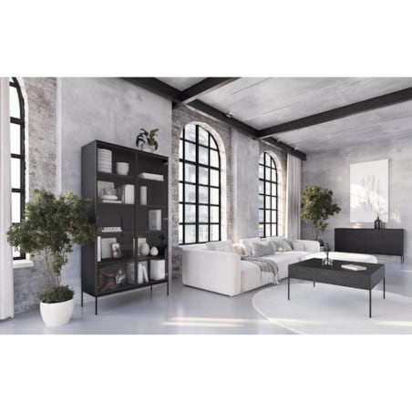 Witryna wysoka KRON 100cm czarny dąb