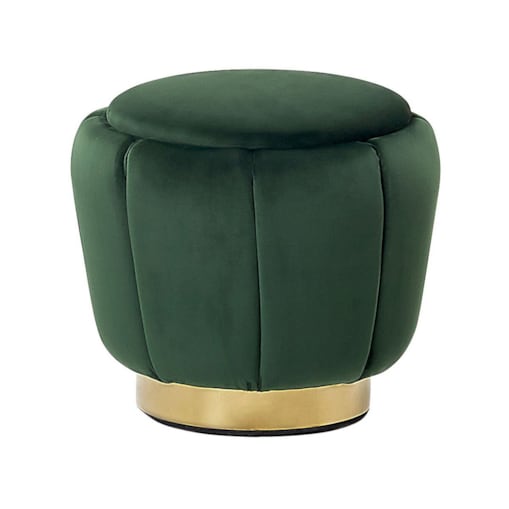 Puf welurowy ⌀ 43 cm zielony IRVING