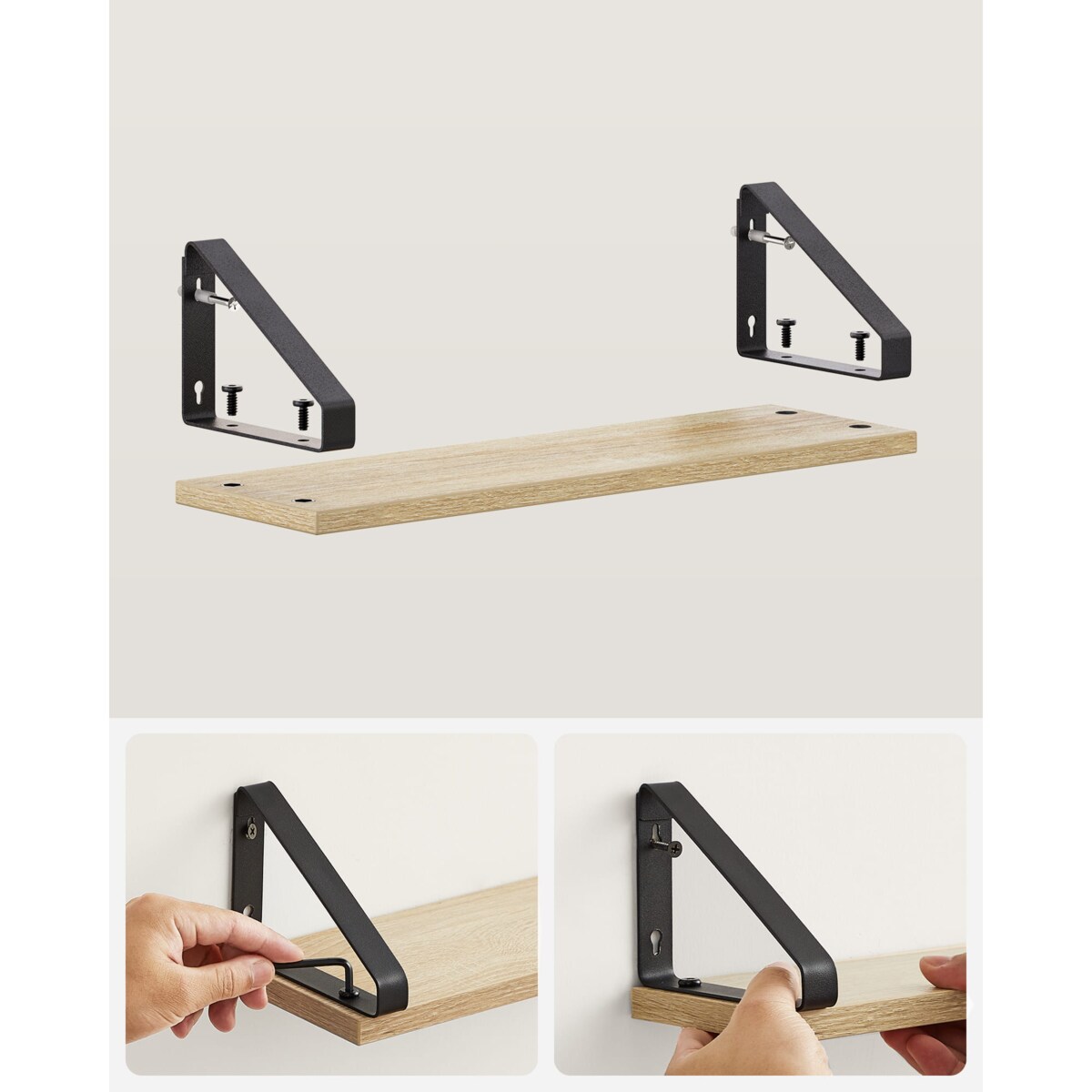 Półka Ścienna Wisząca Zestaw 3 Sztuki Sonoma