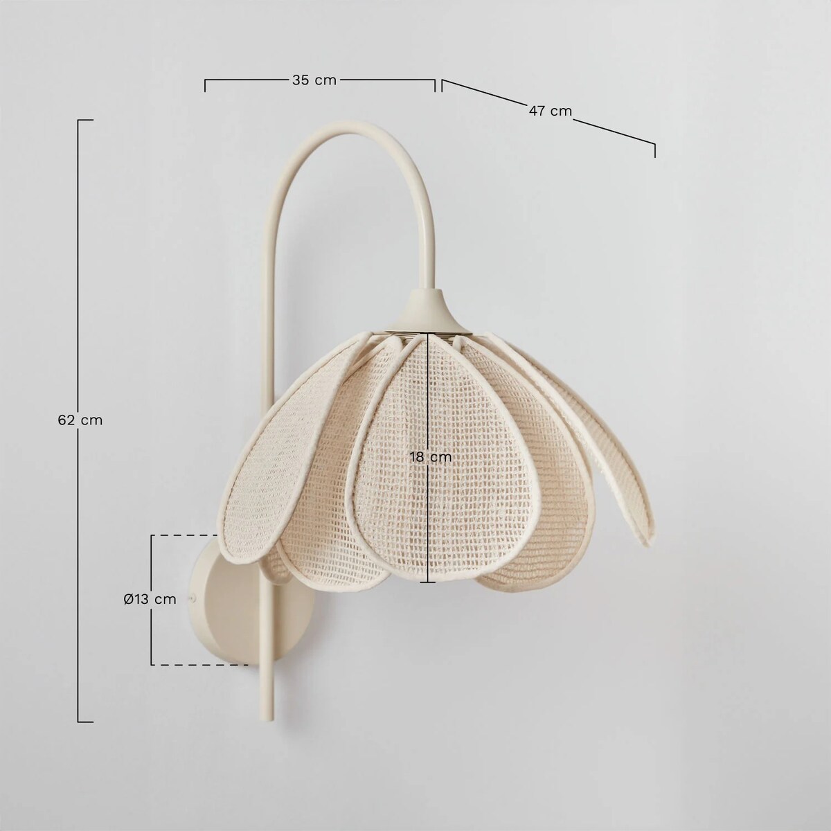 Lampa ścienna, kinkiet, lniano-czarna, Vidson