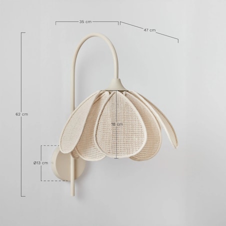 Lampa ścienna, kinkiet, lniano-czarna, Vidson