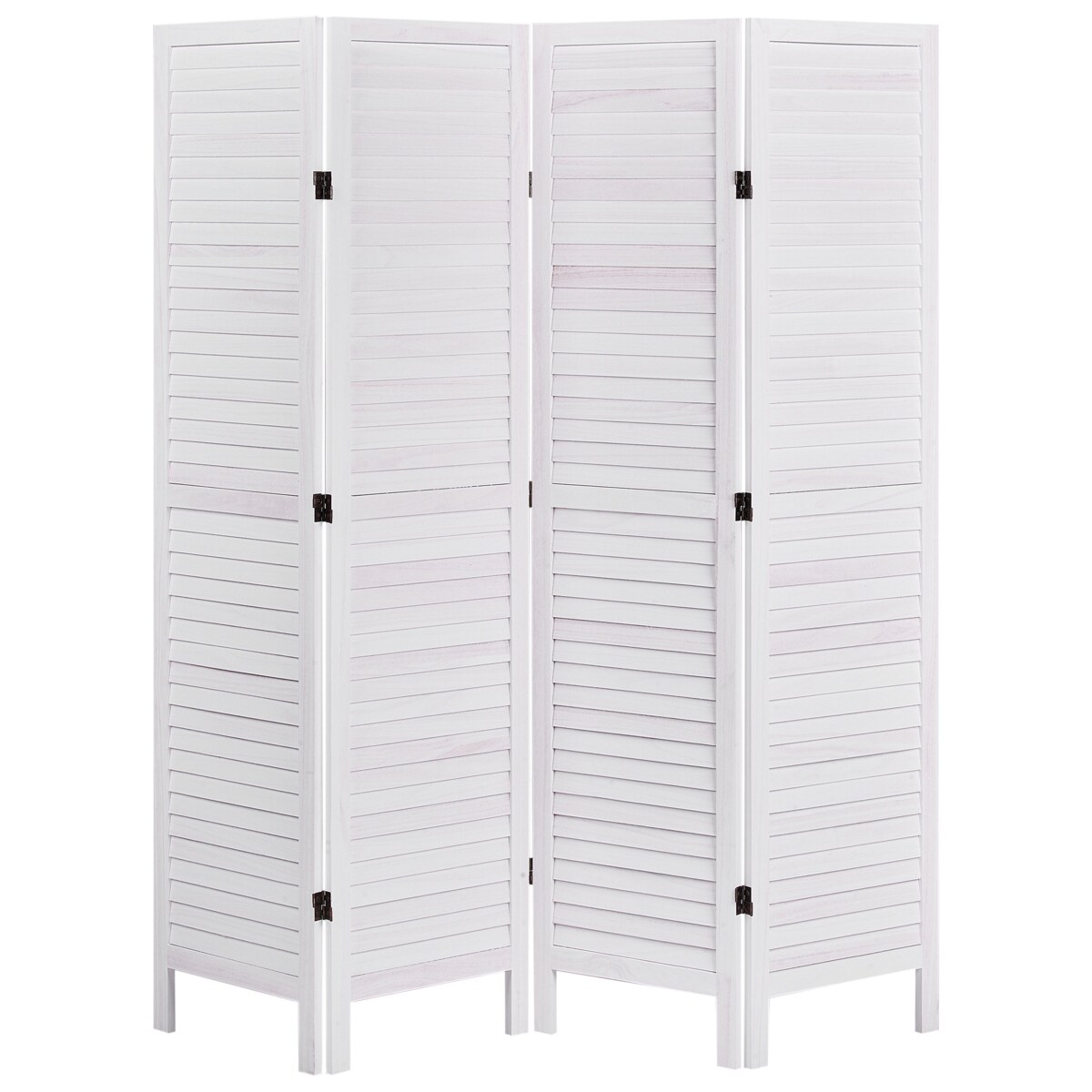 Parawan AVENES 170 x 163 cm Złamana biel Drewno