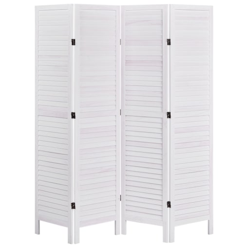 Parawan AVENES 170 x 163 cm Złamana biel Drewno