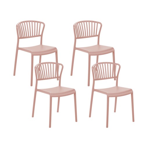 Zestaw 4 krzeseł do jadalni różowy GELA