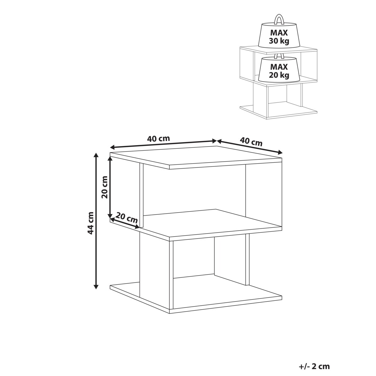 Szafka nocna BAEUVAL Biały