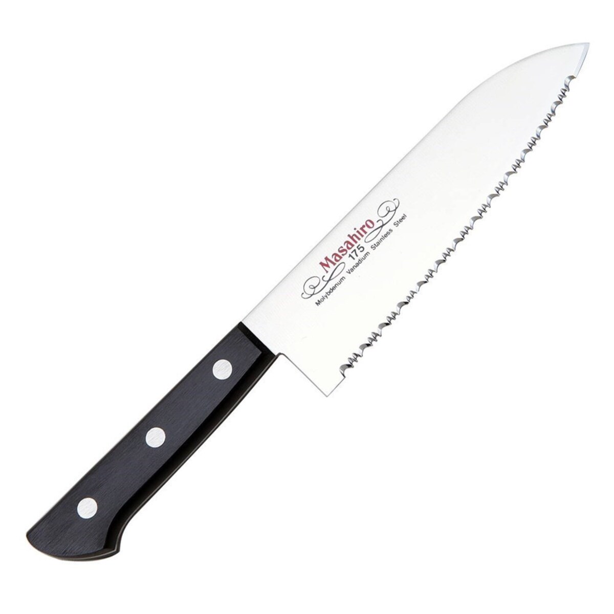 Masahiro nóż Bwh Santoku Wave Edge 165mm 14039