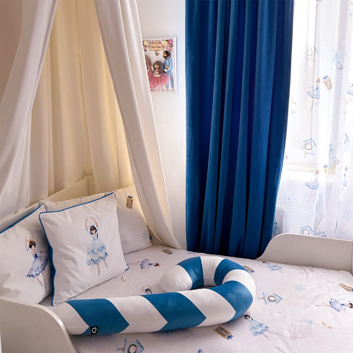 Poduszka XMAS wzór XM20 | Niebieska laska cukrowa XXL