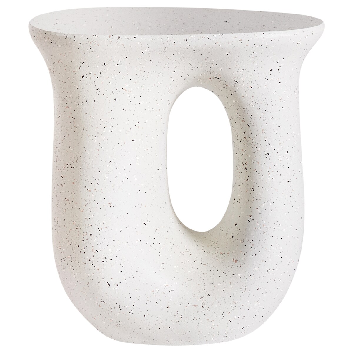 Stolik pomocniczy IDRO 42 cm 28 cm Efekt lastryko Białe lastryko
