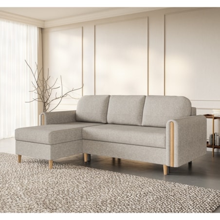 Lewostronny narożnik GALOS z funkcją spania - beżowy