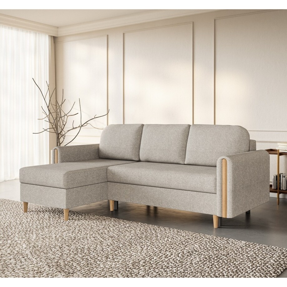 Lewostronny narożnik GALOS z funkcją spania - beżowy