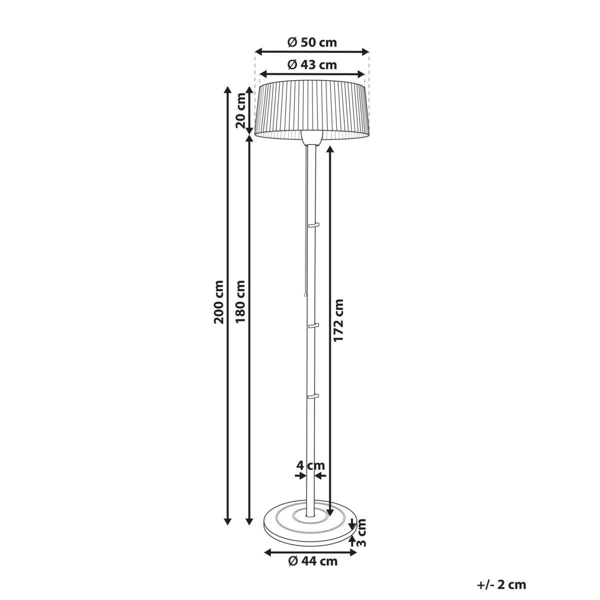 Promiennik na podczerwień wolnostojący VARAZZE 1500 W Czarny