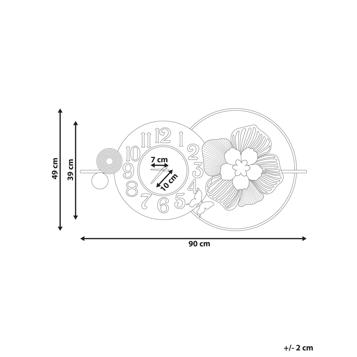 Zegar ścienny 90 x 49 cm niebieski BERKERIUM