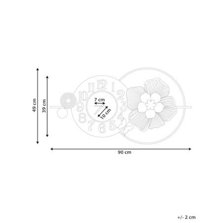 Zegar ścienny 90 x 49 cm niebieski BERKERIUM