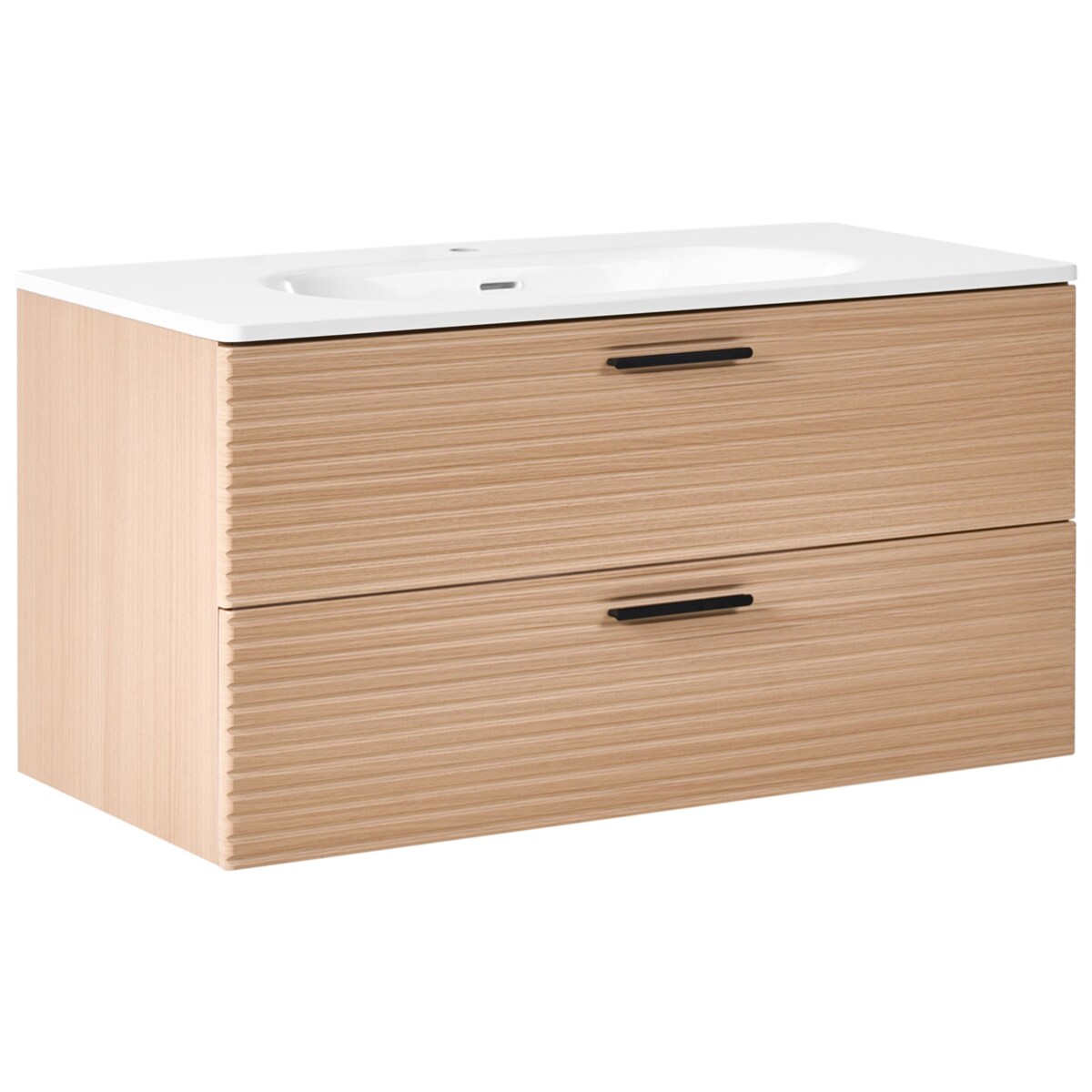 Szafka łazienkowa wisząca z umywalką ARAPA 100 cm Jasnobrązowy