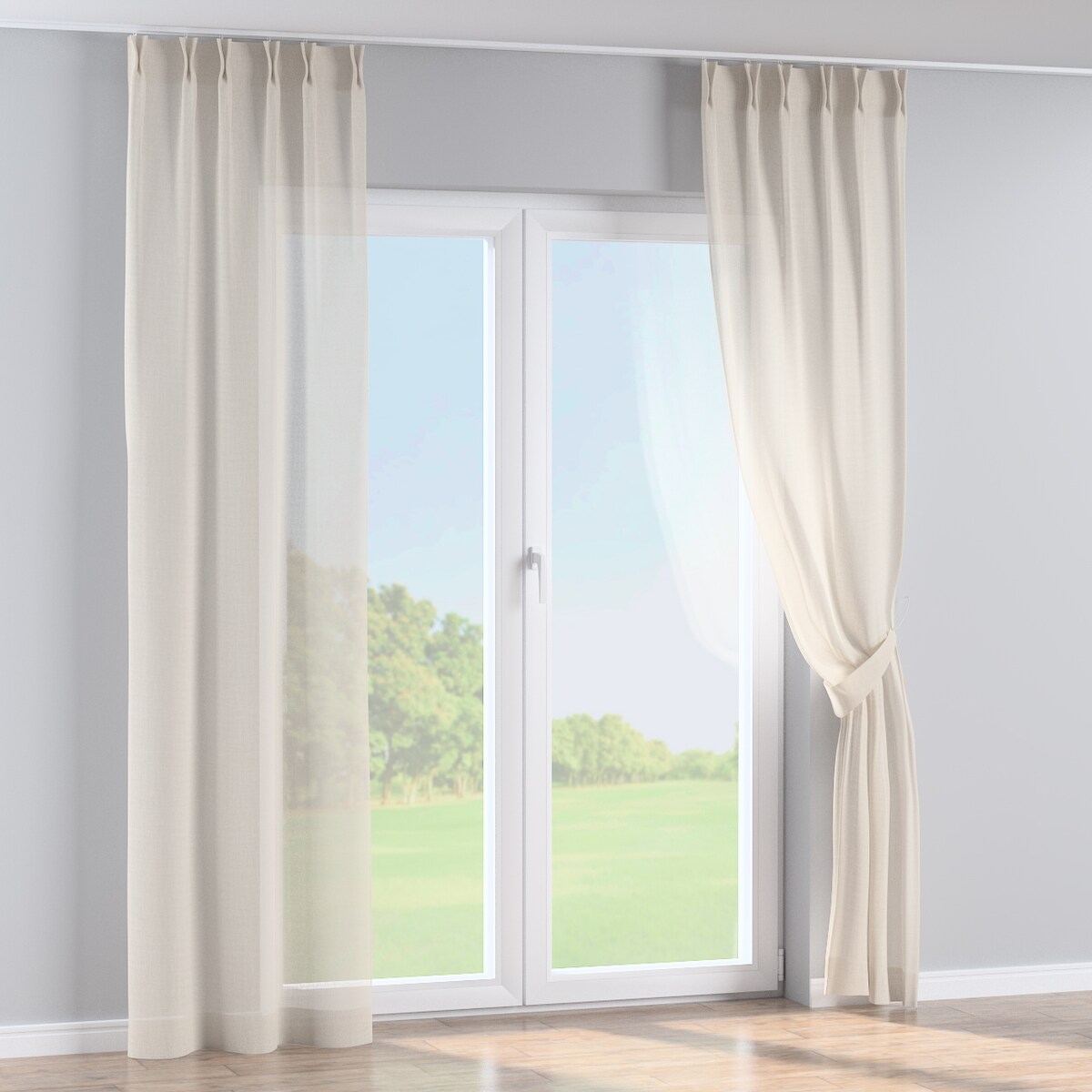 Zasłona na haczykach flex podwójnych 130x245 kremowy